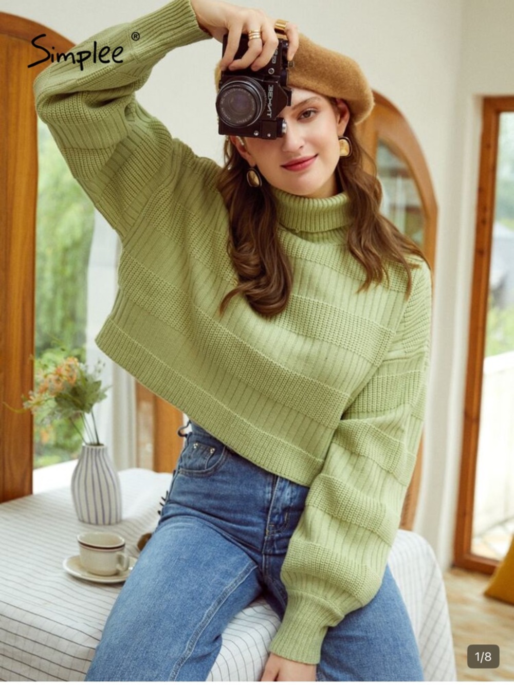 Turtleneck Cropped Sweater